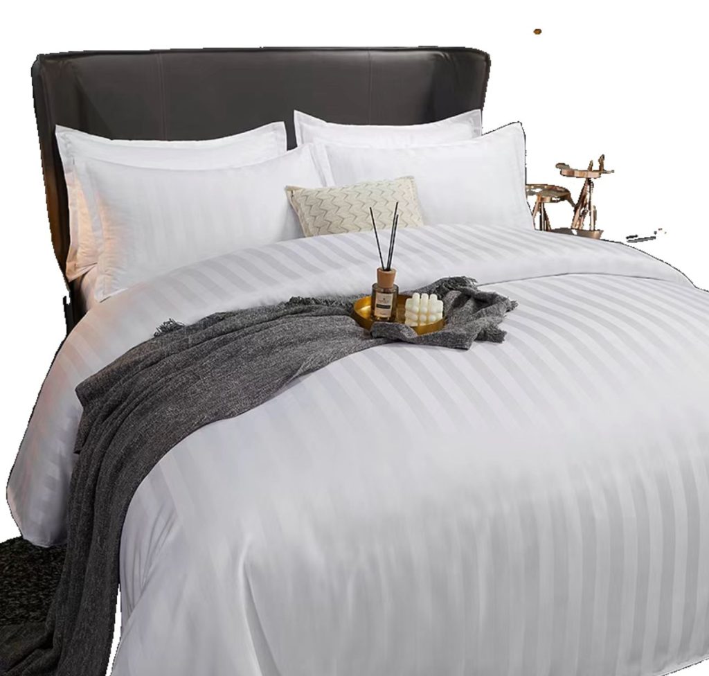 Комплект постельного белья 2 спальный ЕВРА "Страйп Сатин" Плюс