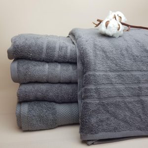 Серое банное полотенце 140×70 см — плотность 500 г/м², производство Ташкент
