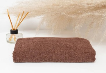 Коричневое банное полотенце 140×70 см — плотность 500 г/м², производство Ташкент