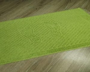 Фисташковое махровое полотенце для ног с узором 50×70 см — плотность 500 г/м², производство Ташкент