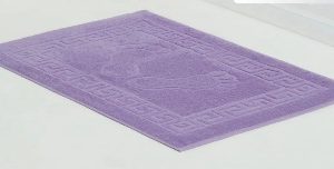Фиолетовое махровое полотенце для ног с узором 50×70 см — плотность 500 г/м², производство Ташкент