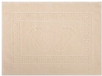 Пудрово-персиковое махровое полотенце для ног с узором 50×70 см — плотность 500 г/м², производство Ташкент