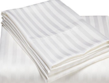 Простынь страйп-сатин              2х спальный 260*225 см, белая